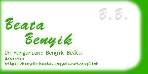 beata benyik business card